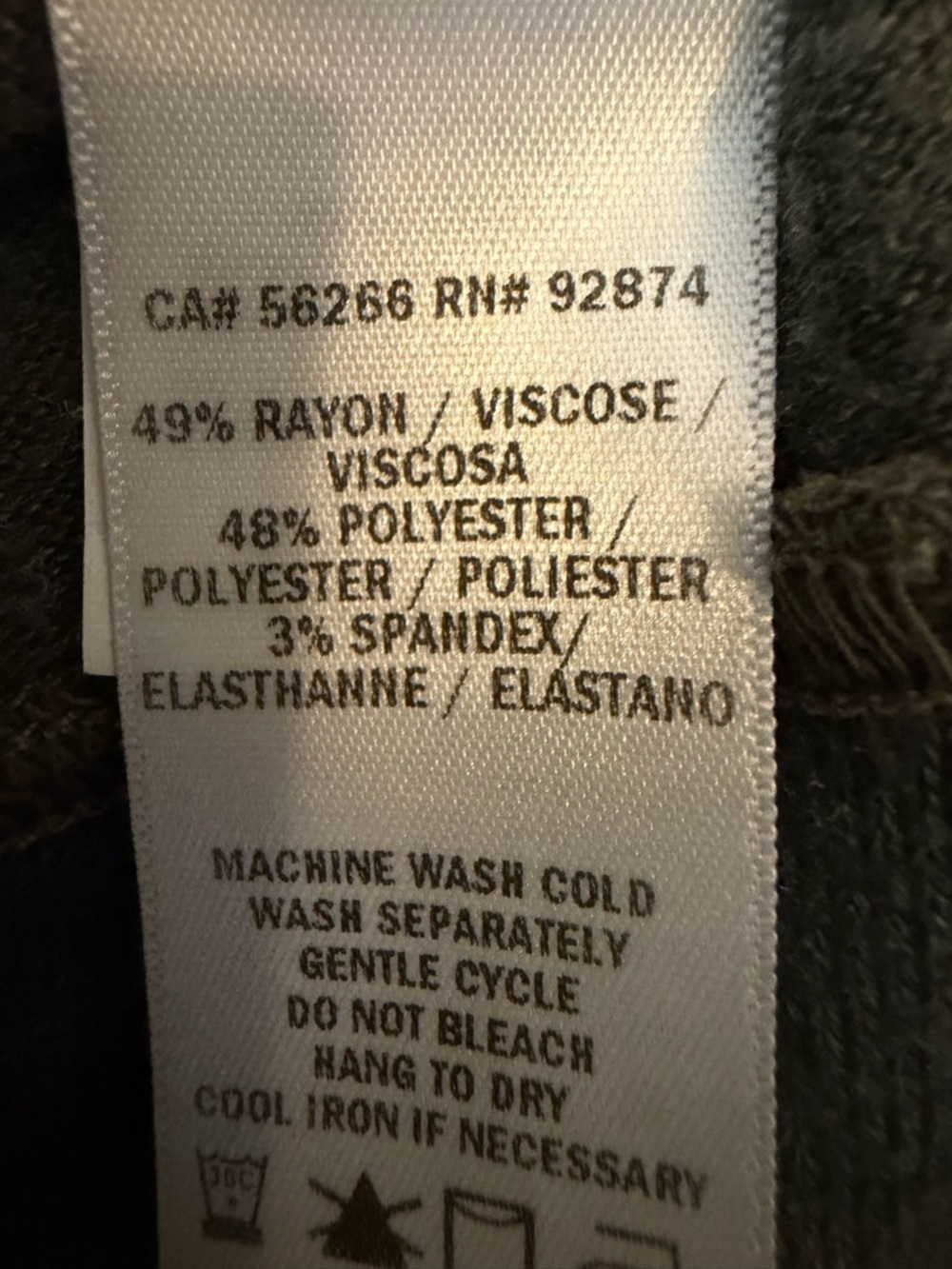 Splendid Olive and Charcoal Camo Crew Sweatshirt - Picture 4 of 4